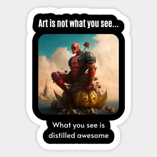 Impression of a red giant smashing a pumpkin Sticker